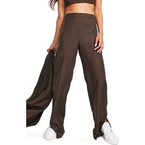 NWT Topshop High Waist Side Slit Trousers